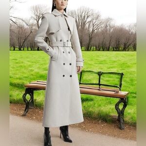 Karen Millen Double-Breasted belted wool Coat sz. 10
